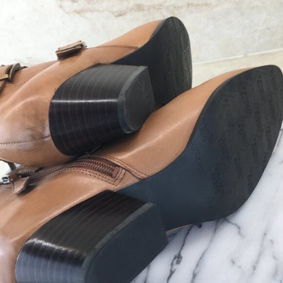 Franco Sarto Women's Tan Double Monk-Strapped Bootie Size 9W - Picture 13 of 16